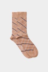 Pedro del Hierro Meia fantasia losangos Beige