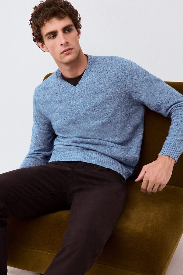 Pedro del Hierro Italian premium yarn knit jumper Blue