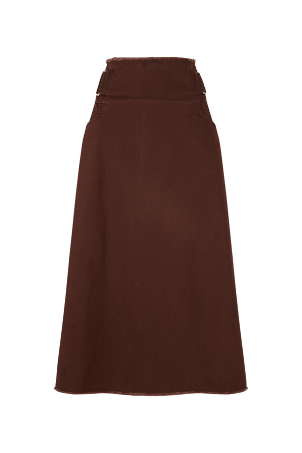 Pedro del Hierro Denim side buckles skirt Brown