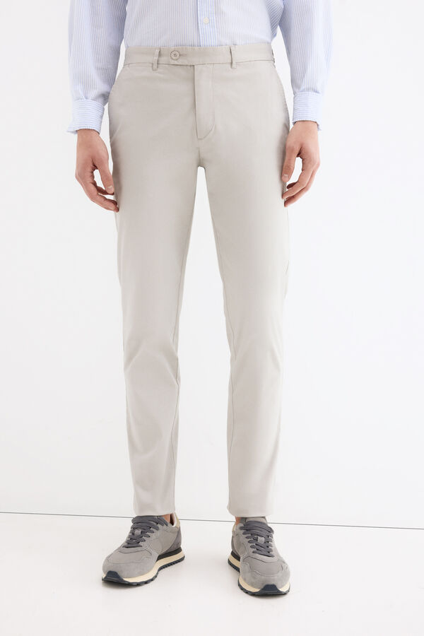 Pedro del Hierro Cal&ccedil;as chino de estrutura slim fit Cizento