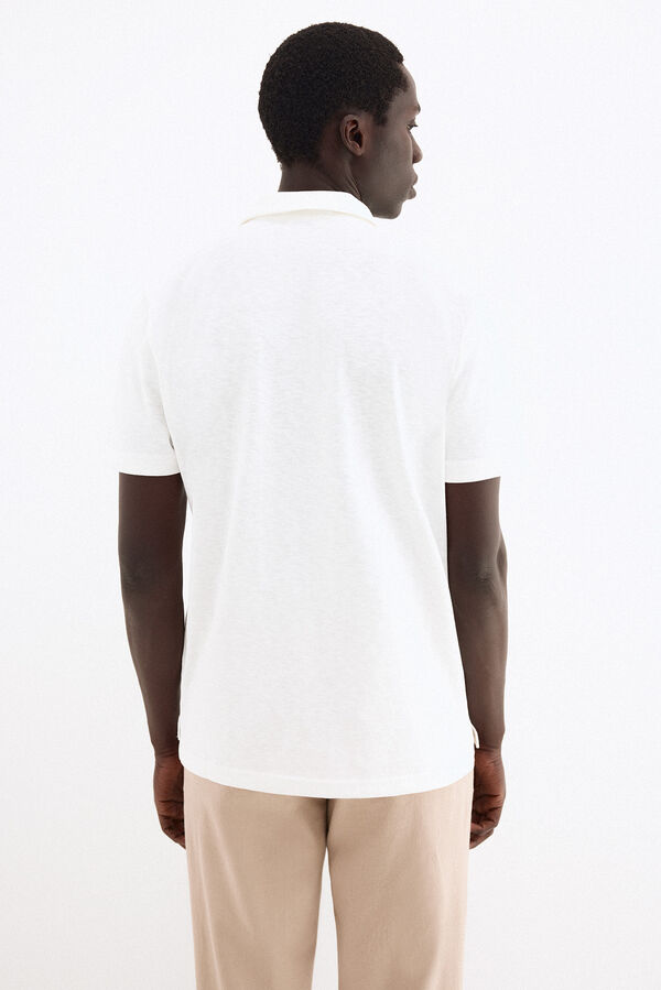 Pedro del Hierro Plain polo shirt Ecru