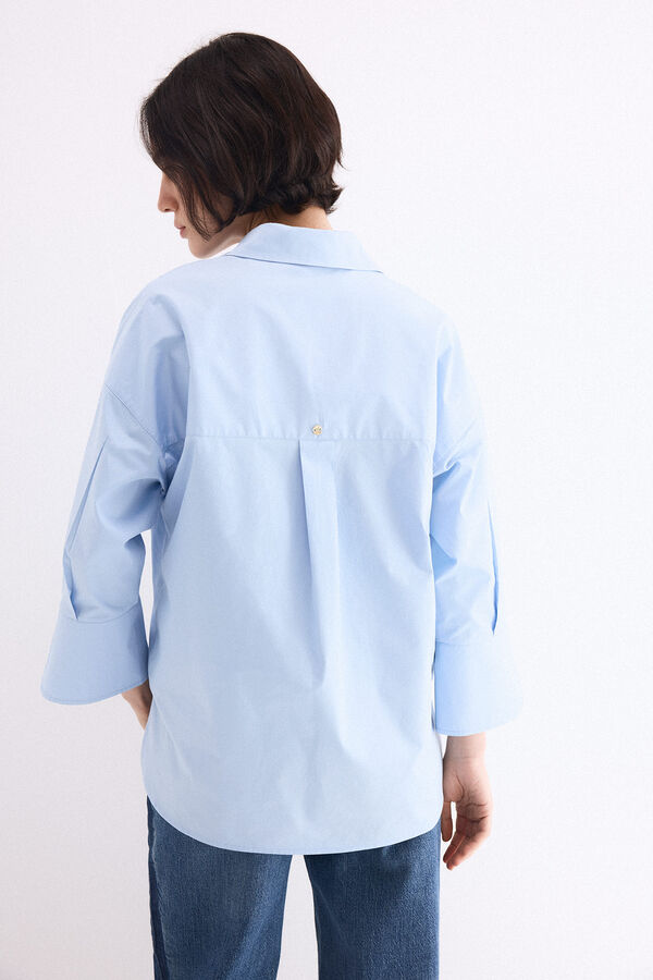 Pedro del Hierro Loose plain shirt Blue