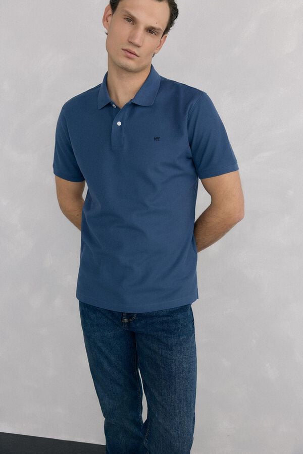 Pedro del Hierro Basic piqué polo shirt Blue