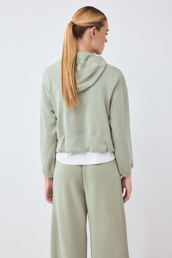 Pedro del Hierro Soft touch hooded sweatshirt Green