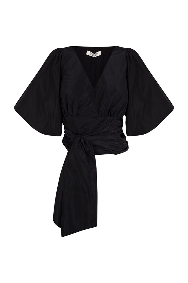 TFP by Tamara Falc&oacute; Taffeta blouse with bow or tie Black