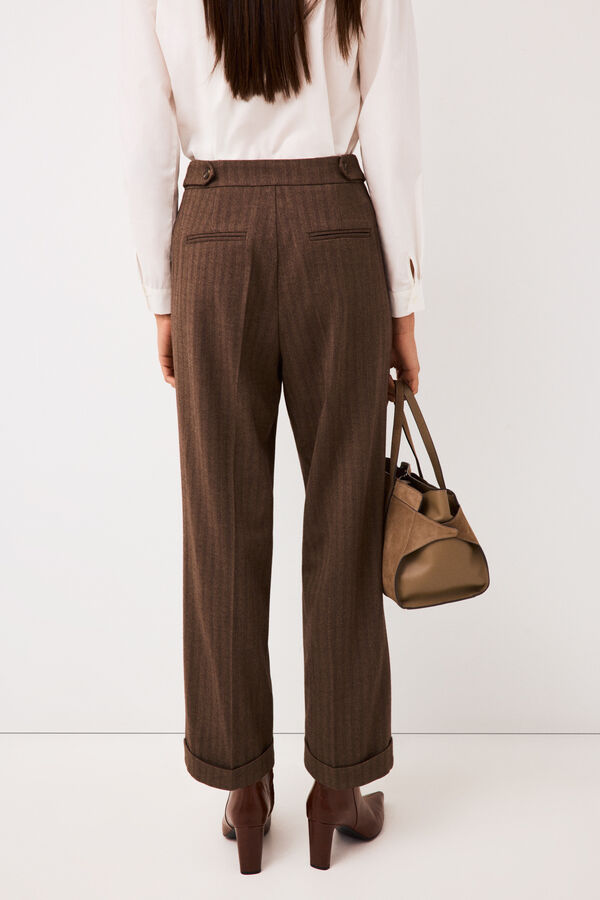 Pedro del Hierro Herringbone trousers Brown