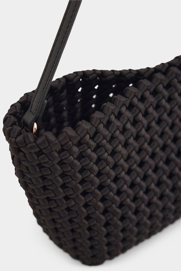 Pedro del Hierro Braided shoulder bag Black