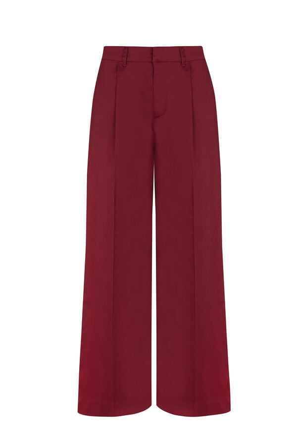 Pedro del Hierro Cal&ccedil;as wide leg cl&aacute;ssicas Bordeaux