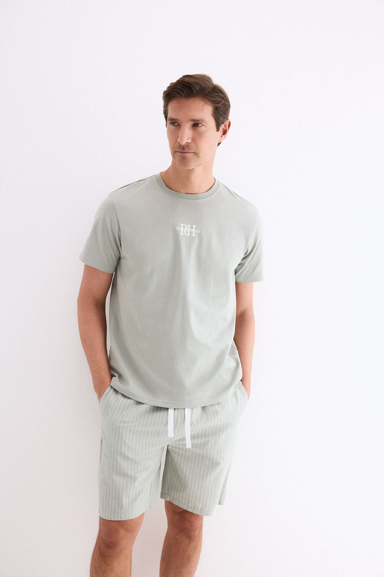 Pedro del Hierro Jersey-knit and fabric pyjama set