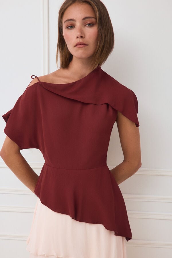 TFP by Tamara Falc&oacute; Asymmetric dress Burgundy