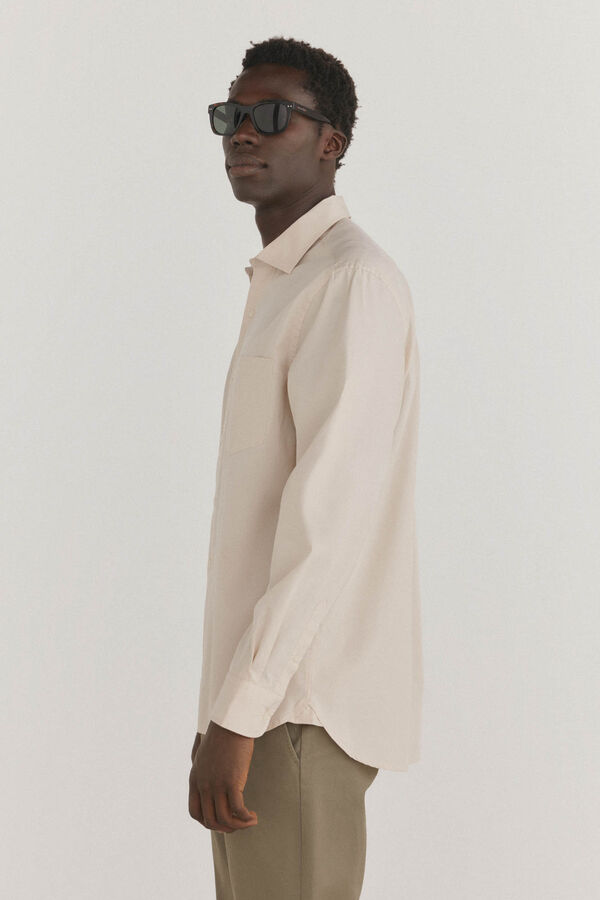 Pedro del Hierro Plain poplin shirt Beige