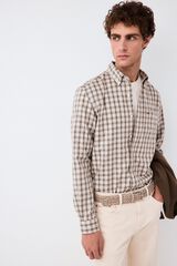 Pedro del Hierro Plaid twill shirt Grey