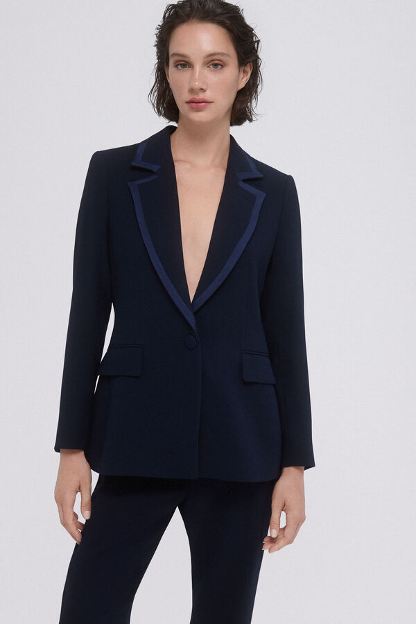 Pedro del Hierro Blazer de terno azul marinho contrastante Azul