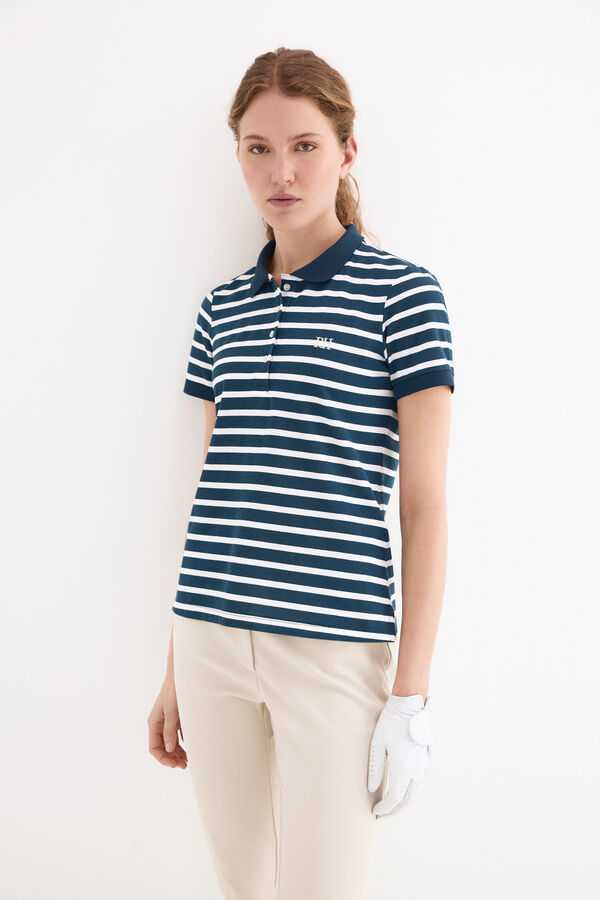 Pedro del Hierro Polo manga curta &agrave;s riscas Azul