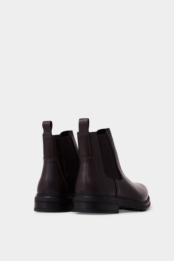 Pedro del Hierro Leather elasticated side ankle boot Brown