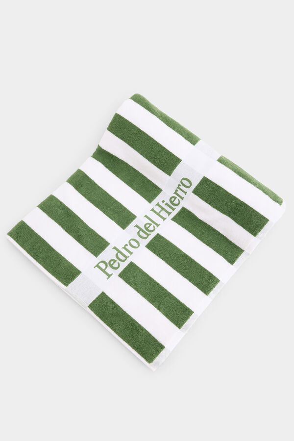 Pedro del Hierro Striped beach towel Green