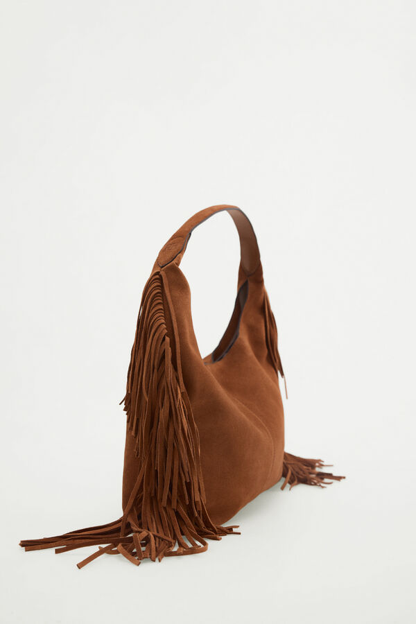 Pedro del Hierro Fringed shoulder bag Brown