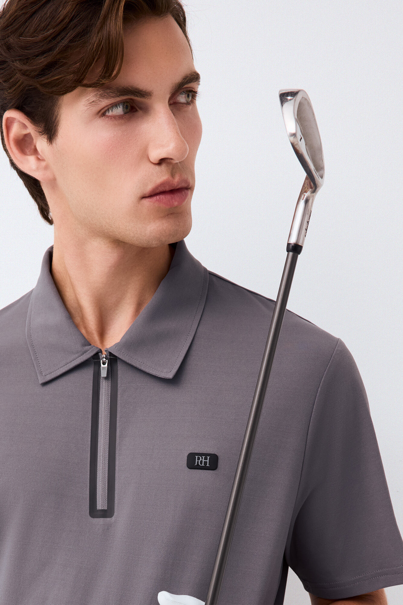 Pedro del Hierro Polo t&eacute;cnico gola com fecho-&eacute;clair Golf