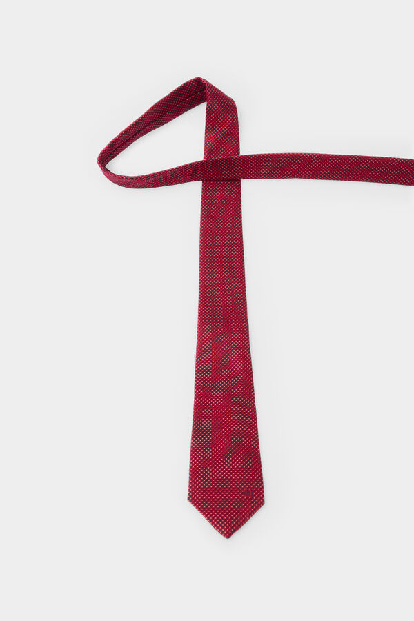 Pedro del Hierro Extra-fine silk tie Red
