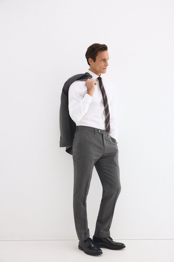 Pedro del Hierro Plain non-iron stain-resistant slim fit dress shirt White