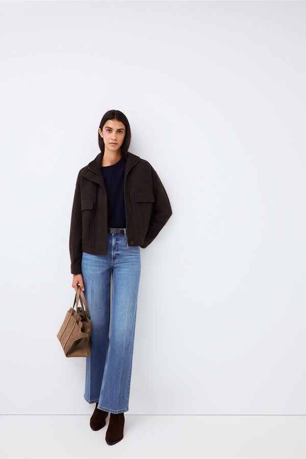 Pedro del Hierro Soft touch wide leg jeans Blue