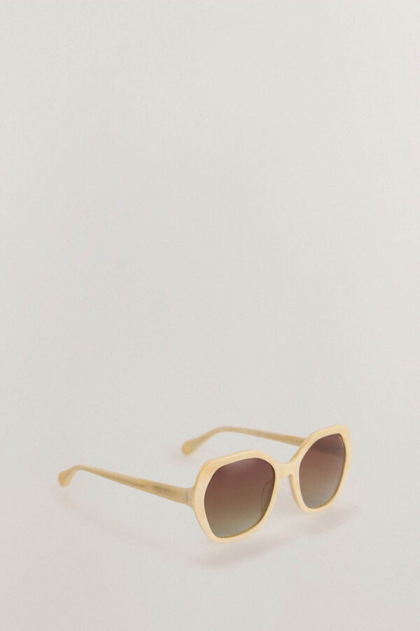 Pedro del Hierro Hexagonal Sunglasses Beige
