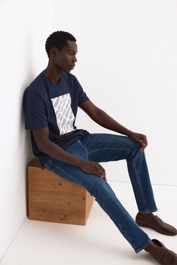 Pedro del Hierro Printed logo T-shirt Blue