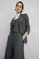 Pedro del Hierro Fitted cheviot vest Grey