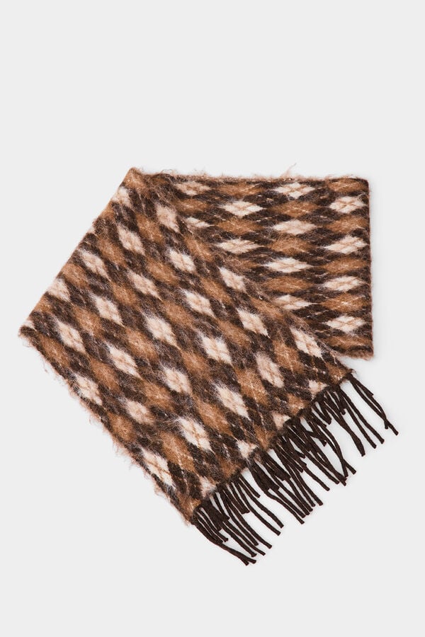Pedro del Hierro Animal print scarf Brown