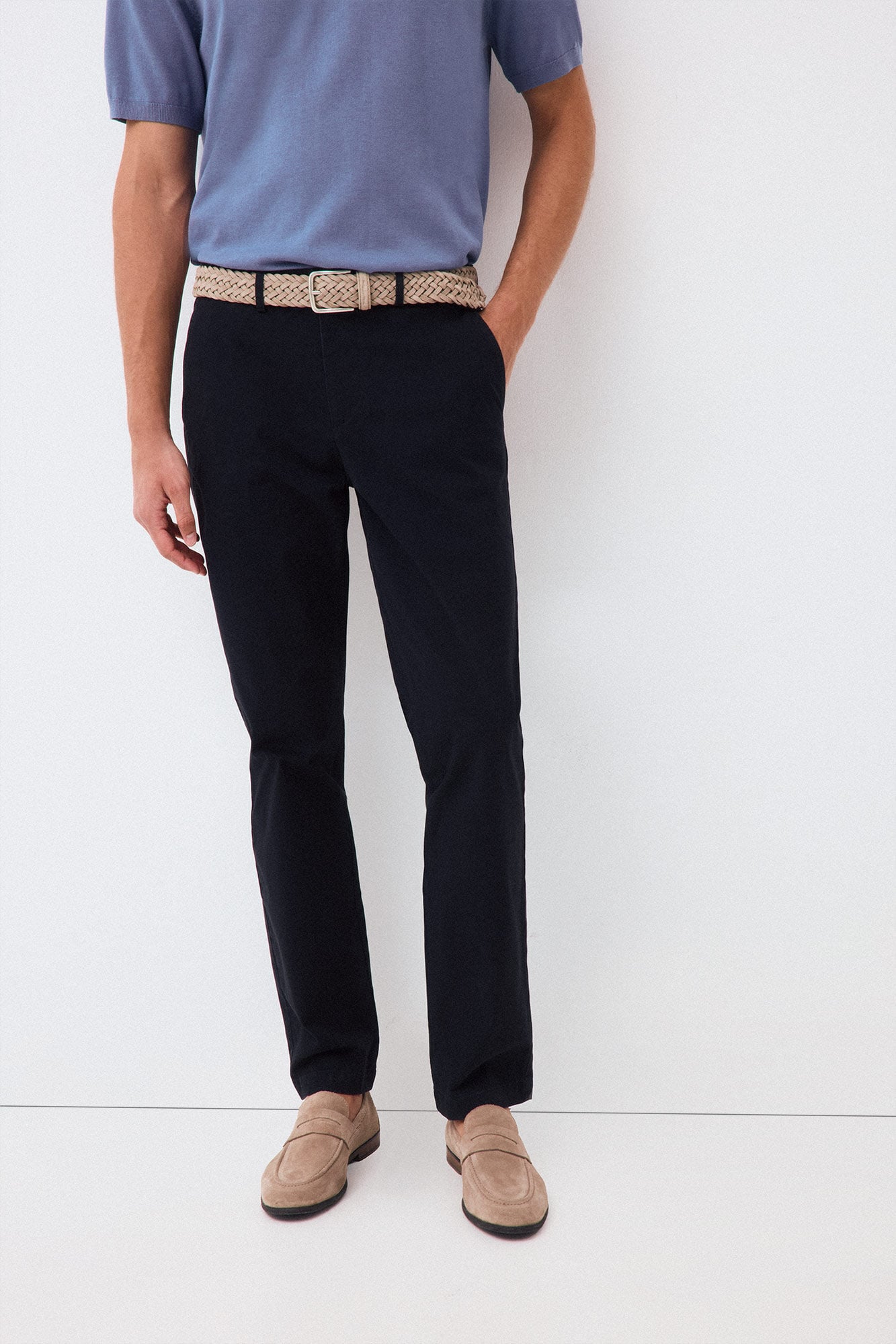 Pedro del Hierro Twill light regular dress chinos