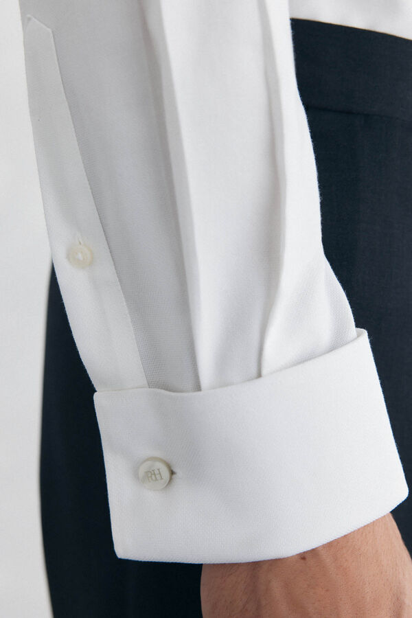 Pedro del Hierro Shirt with cufflinks, non-iron and stain-resistant White