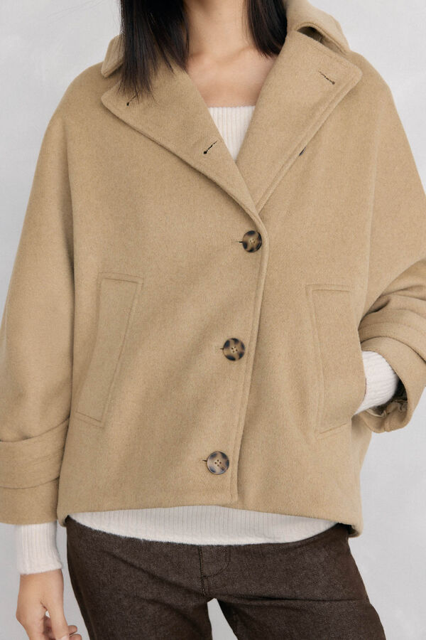 Pedro del Hierro Cape-style jacket with hood Beige