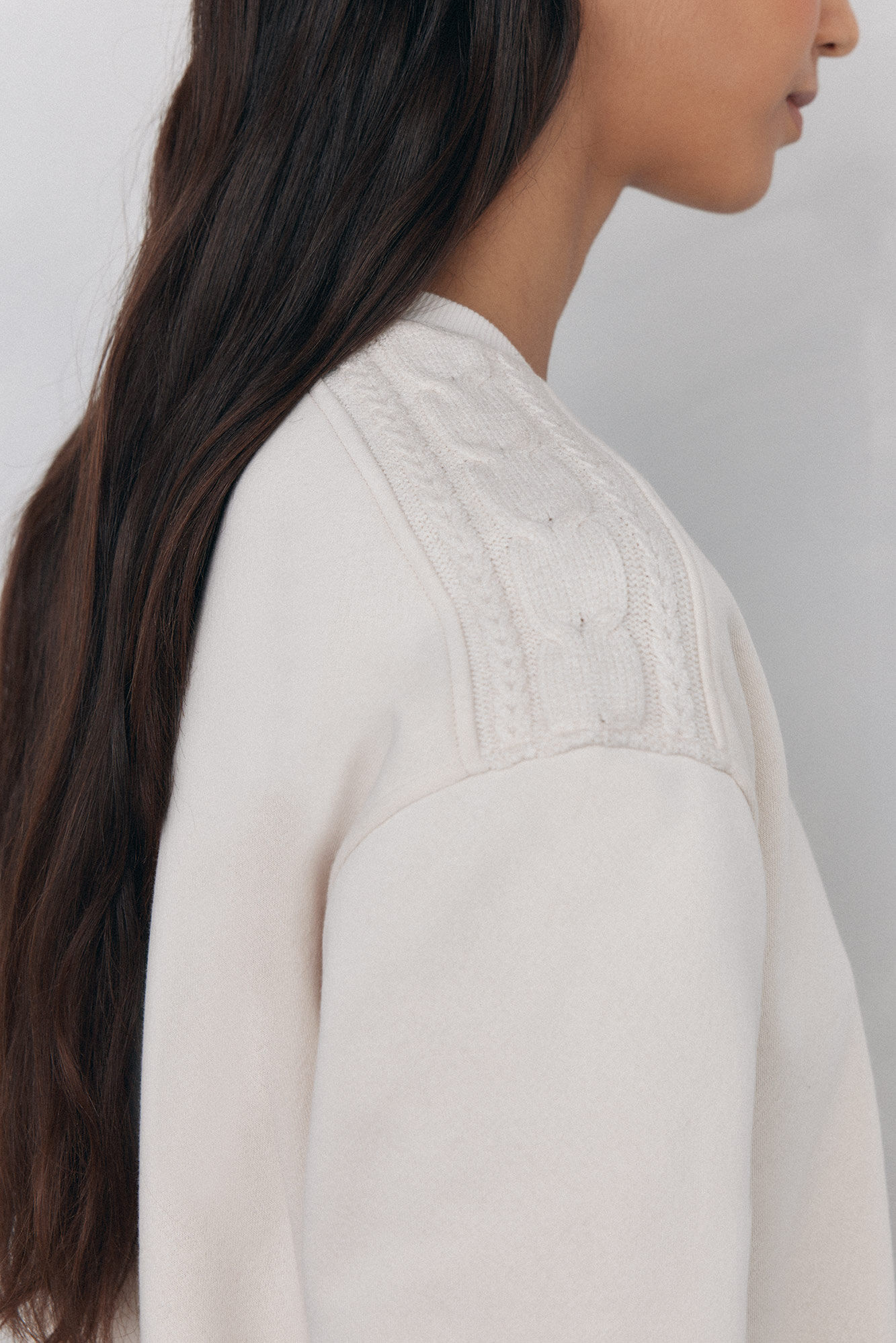 Pedro del Hierro Sweatshirt com detalhe tran&ccedil;ado