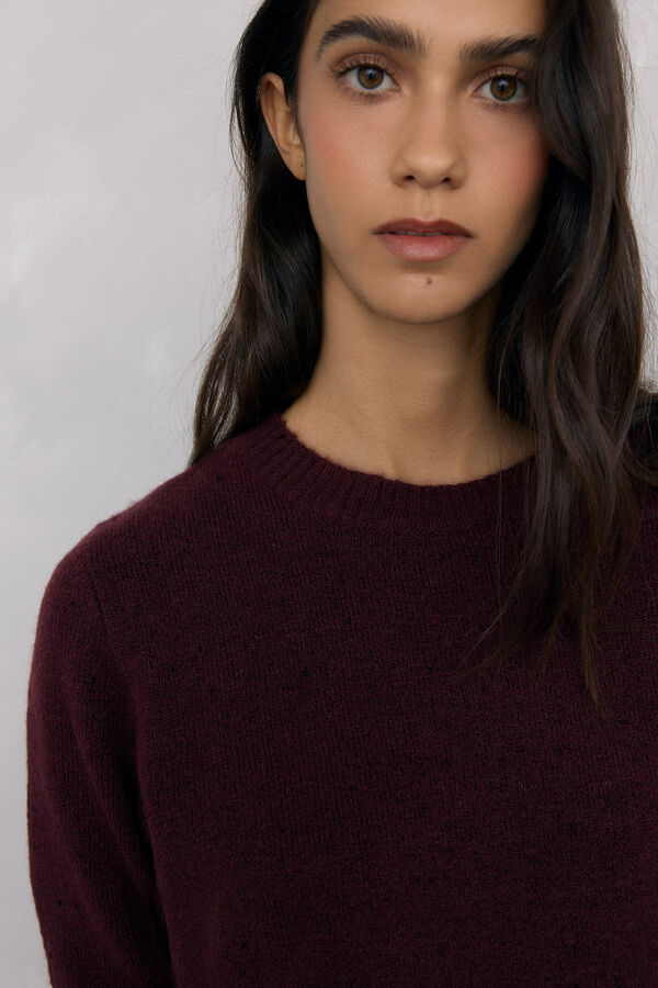 Pedro del Hierro Heathered jersey with side slits Burgundy