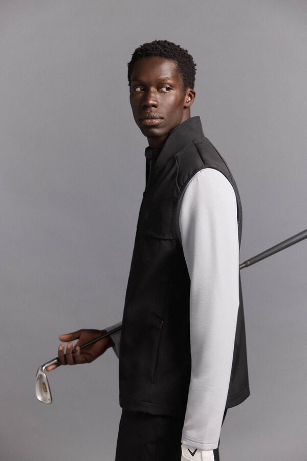 Pedro del Hierro liso de golfe Colete Preto