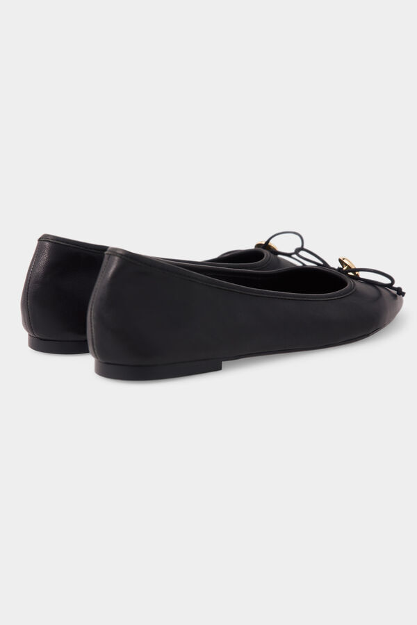 Pedro del Hierro Leather ballet flats Black