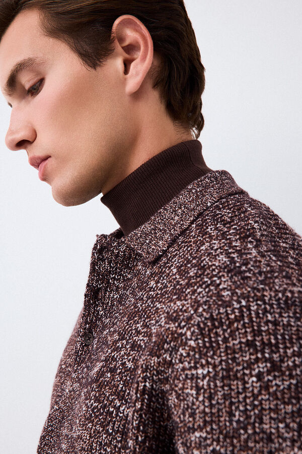 Pedro del Hierro Jersey punto cuello polo algod&oacute;n Burdeos