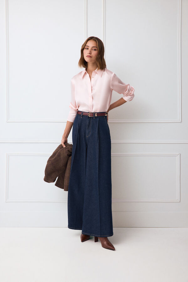TFP by Tamara Falc&oacute; Plain silk shirt Pink