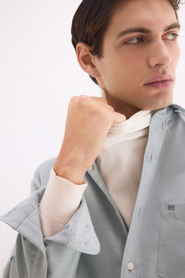 Pedro del Hierro Non-iron plain Oxford shirt Green