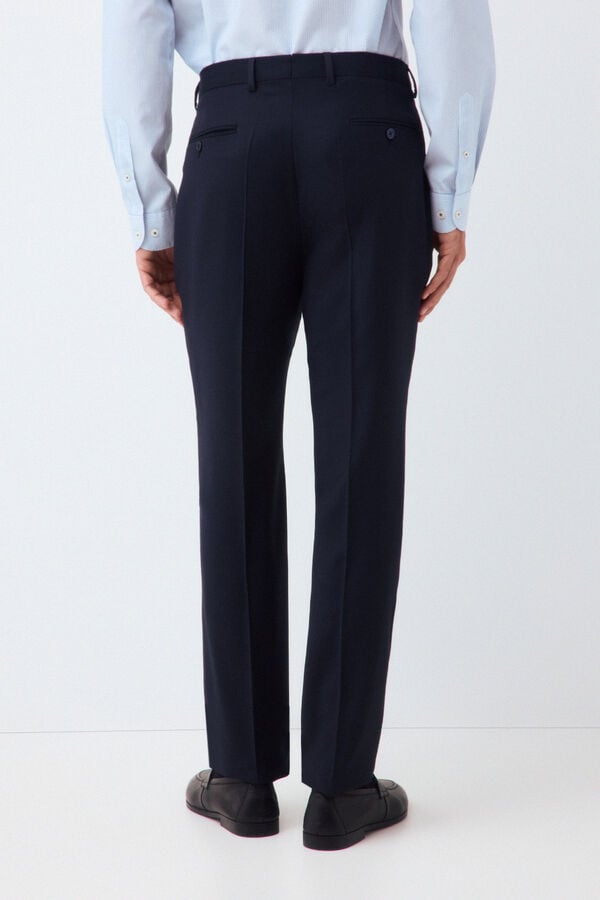 Pedro del Hierro Houndstooth slim fit tailored trousers Blue