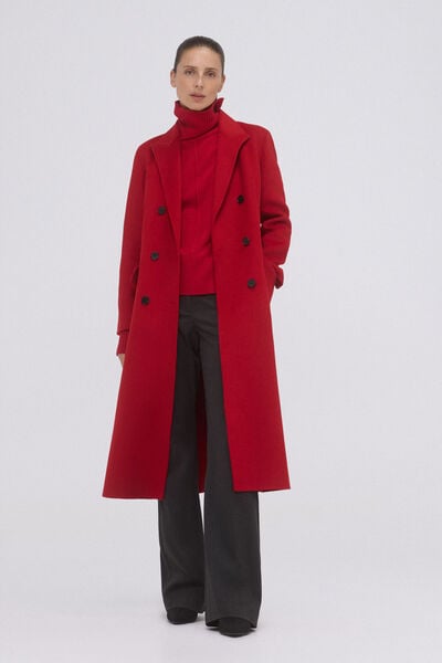 Pedro del Hierro Double-faced coat with cross-over Orange