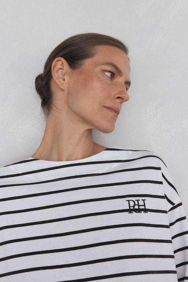 Pedro del Hierro Striped T-shirt Brown