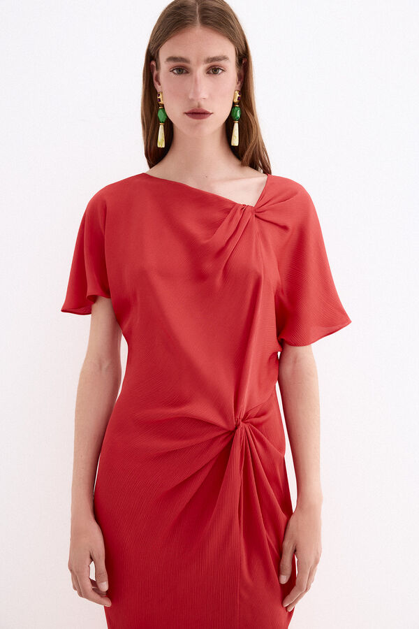 Pedro del Hierro Asymmetric long dress Coral