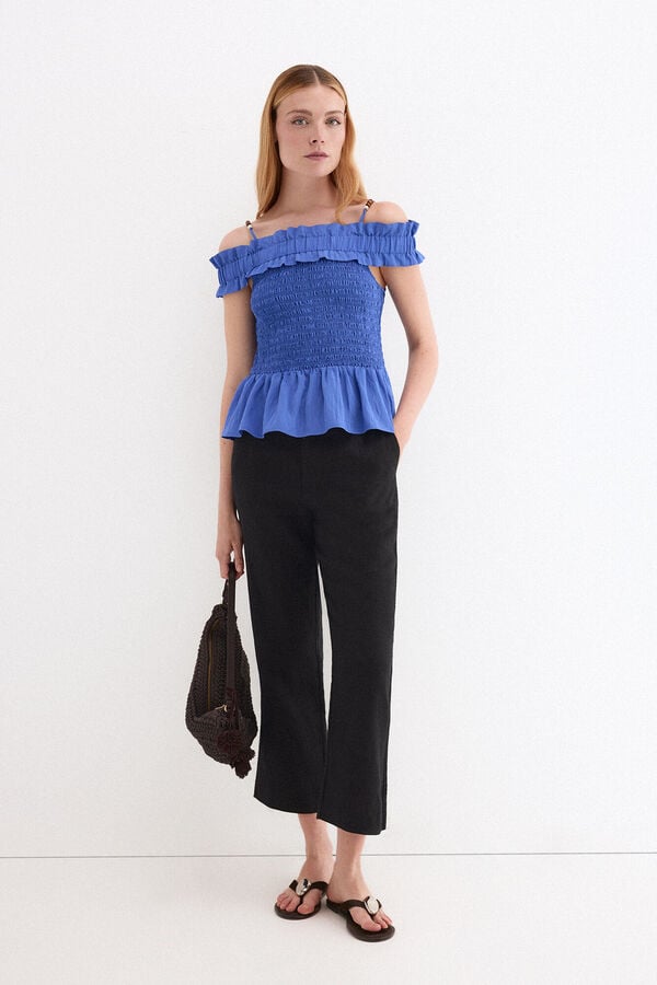 Pedro del Hierro Elasticated strap top Blue