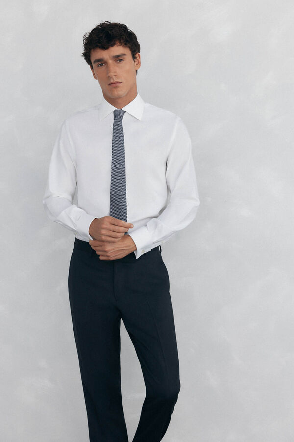 Pedro del Hierro Shirt with cufflinks, non-iron and stain-resistant White