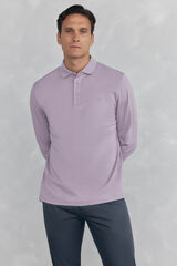 Pedro del Hierro Mercerized long sleeve polo shirt Purple