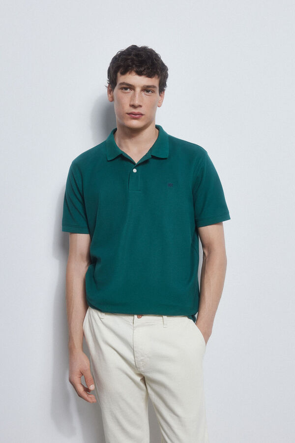 Pedro del Hierro Basic polo shirt with embroidered logo Green