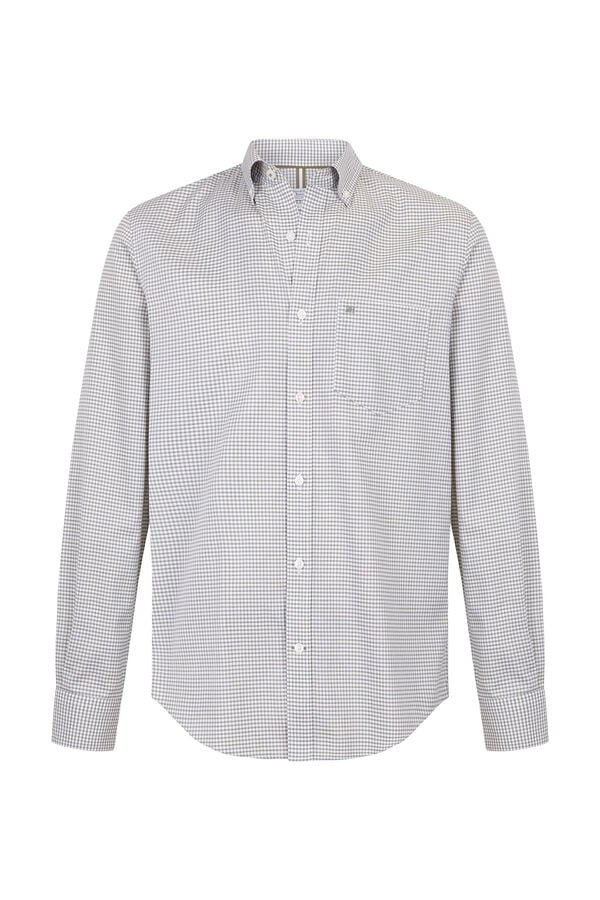 Pedro del Hierro Non-iron Oxford checked shirt Green