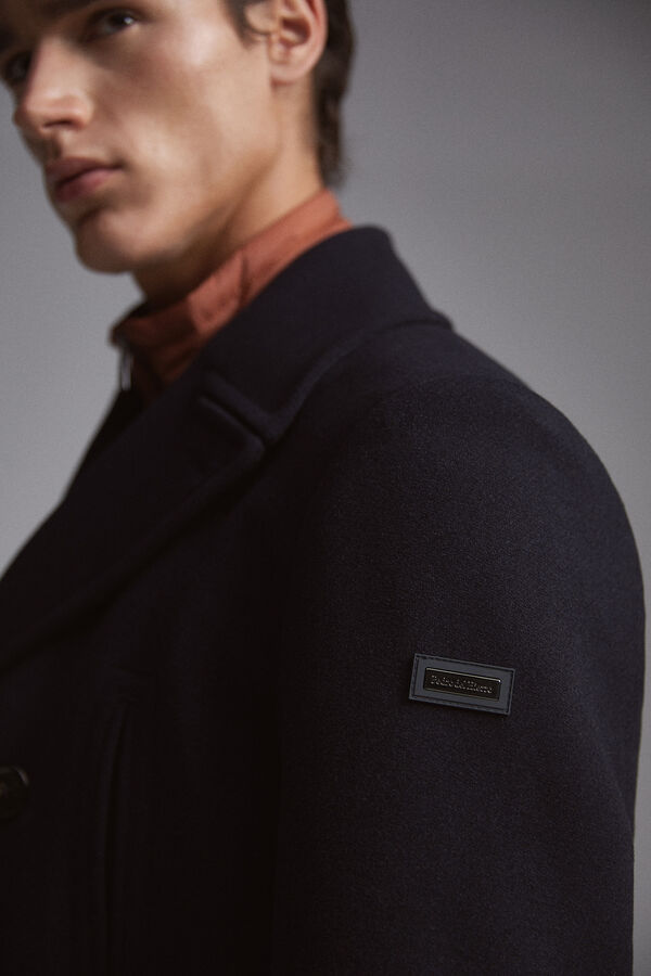 Pedro del Hierro Double-breasted donkey jacket Blue
