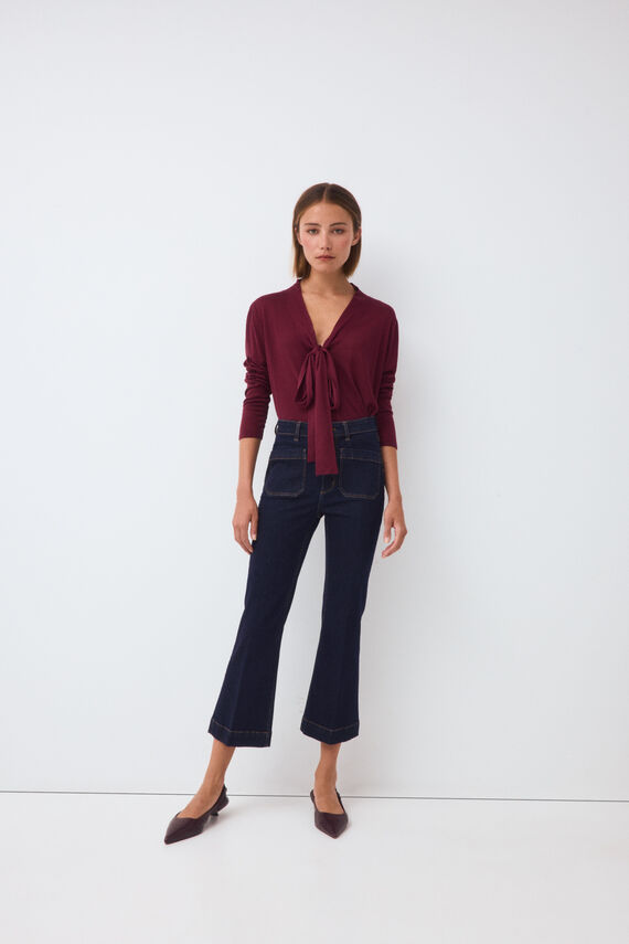 Jeans push up flare capri